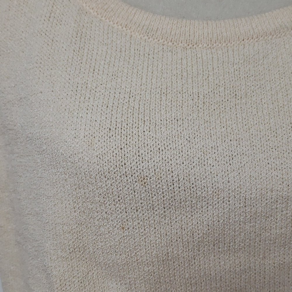 St. John Evening Vtg Pant & Tank Suit Winter Ivory Knit Small sz 2 See Details - Picture 8 of 12